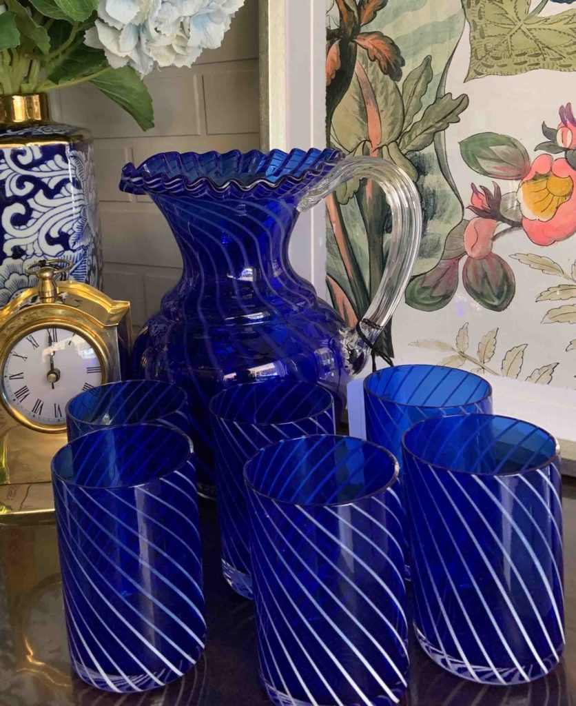 Blue and White Glassware