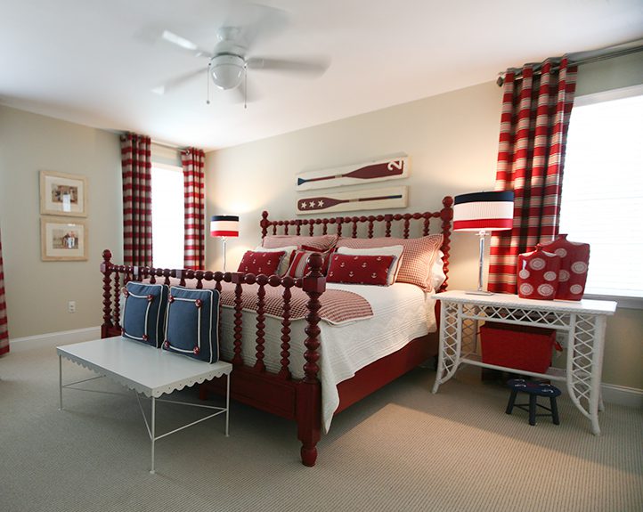 Patriotic Red White and Blue Bedroom Design