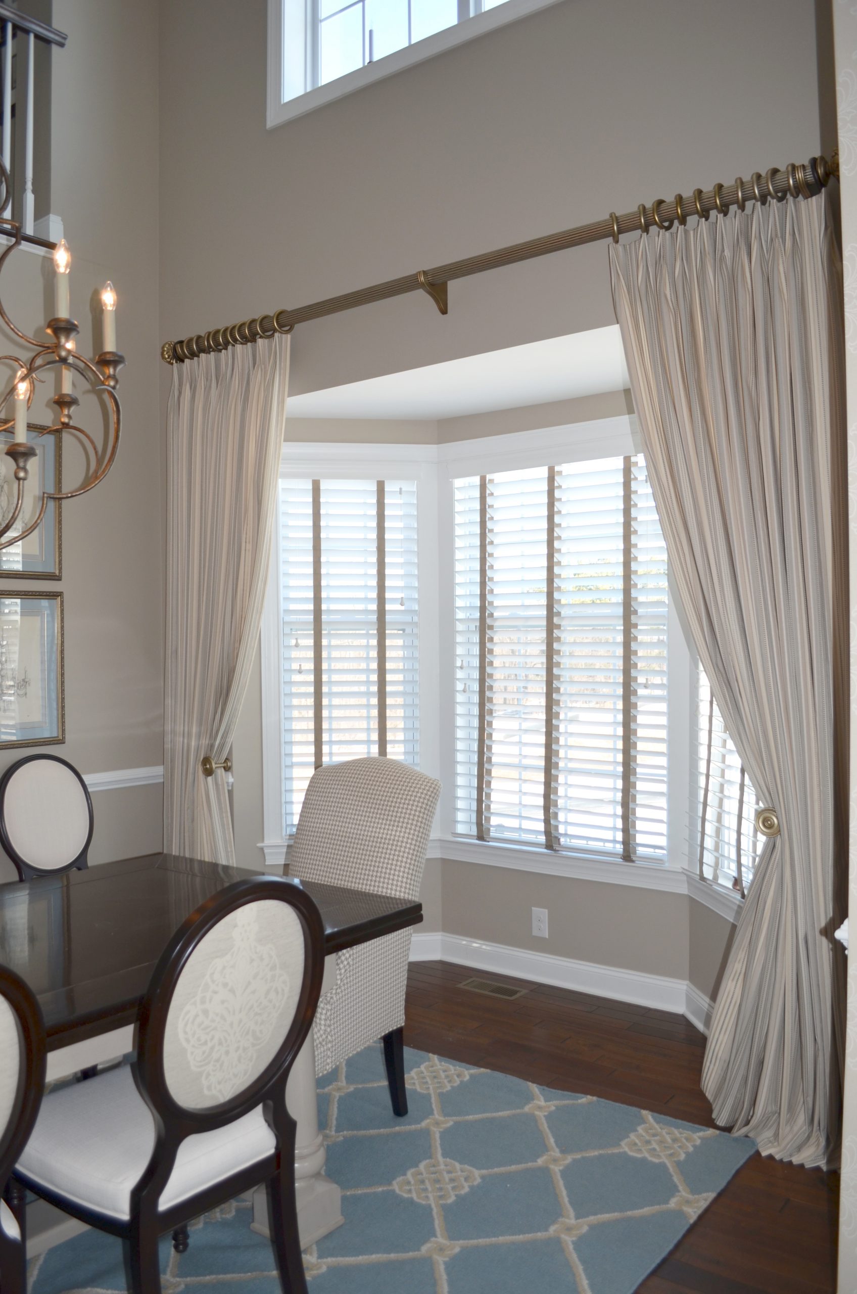 Collegeville Home Dining Room with custom drapes from GailGray Home