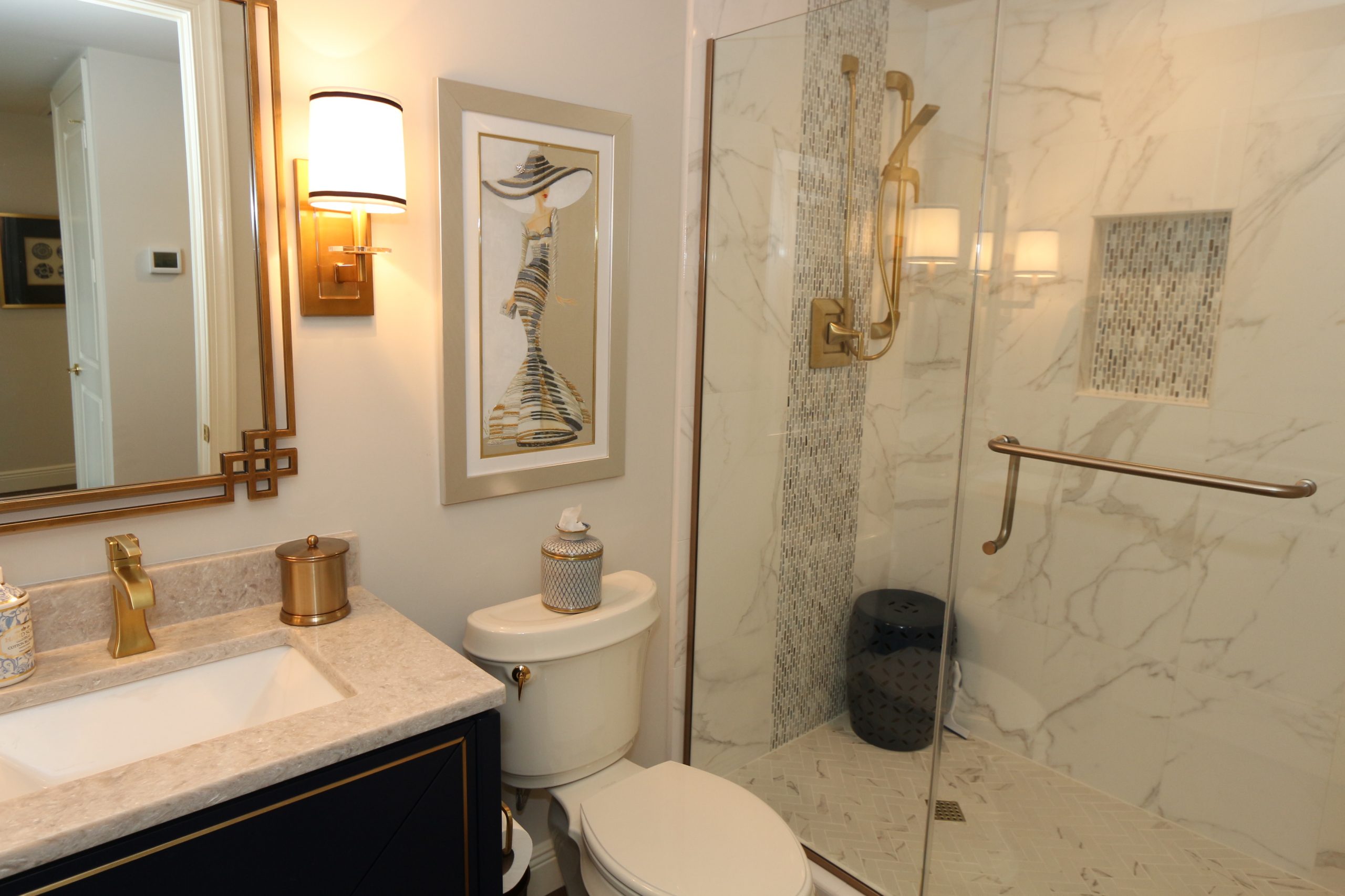 Florida Residence Guest Bathroom Furnished by GailGray Home
