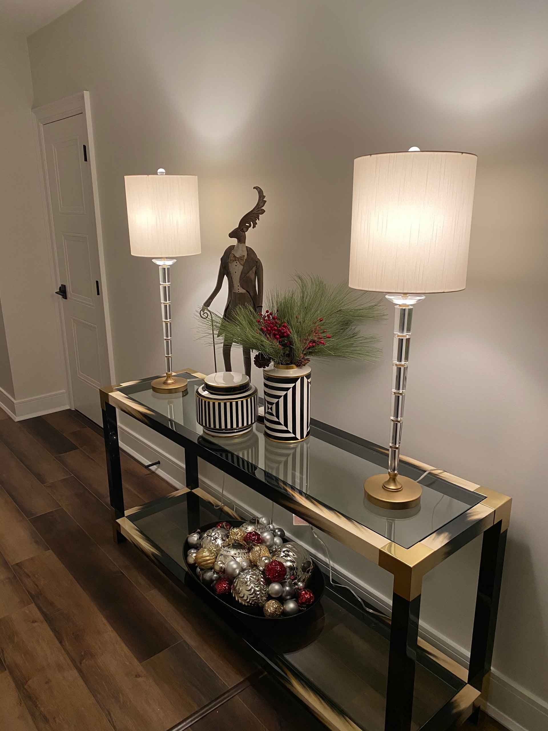 Hallway Console Table decorated for the Holidays by GailGray Home