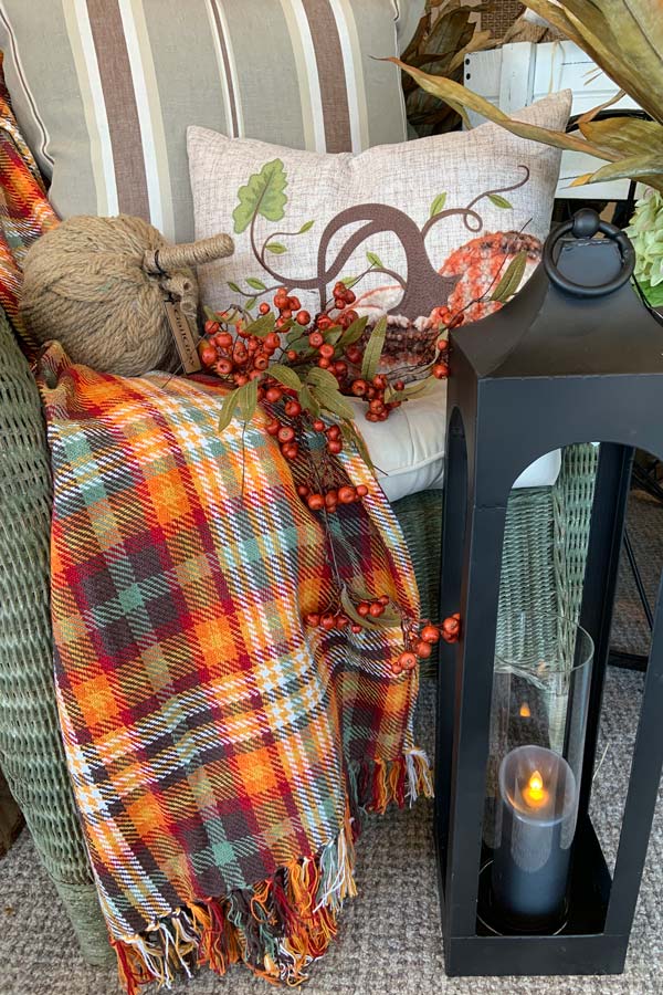 Decorate for Fall with Pumpkins, Plaid, Candles, and Lanterns
