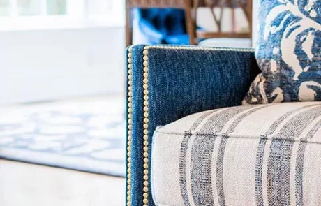 Blue and White Striped Sofa with studding in Orefield, Pennsylvania